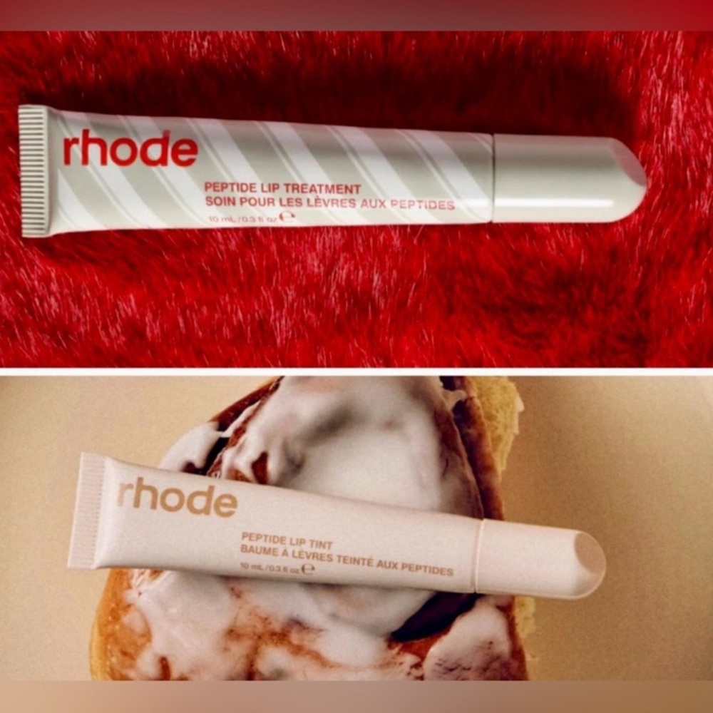 RHODE Peptide lip tints Cinnamon Roll Peppermint Glaze 2024 Limited Edition Duo